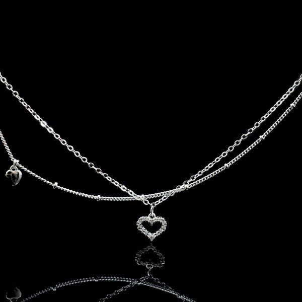 Silver Layered Heart Anklet HNS Studio Canada 