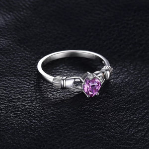 Sterling Silver Ring with February Birthstone Amethyst - HNS Studio