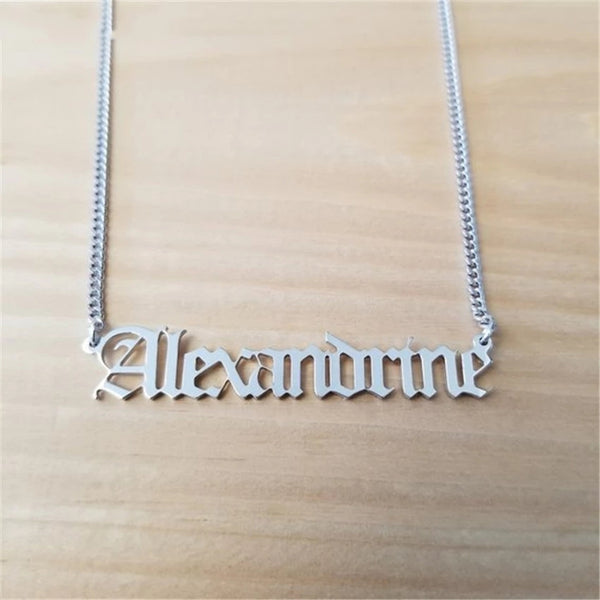 Old English name necklace 
