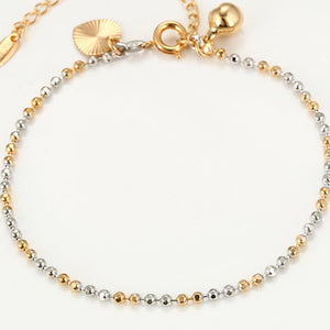18k Gold Plated Anklet with Heart-Kids Size