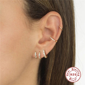 Sterling Silver Ear Cuffs with Cubic Zirconia