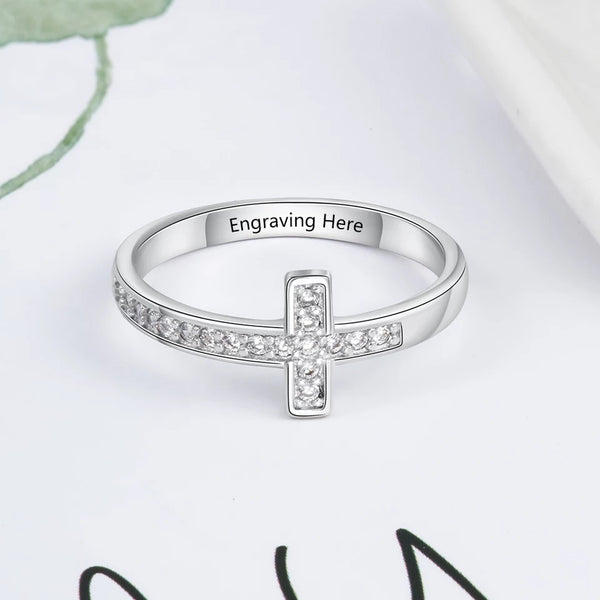 Personalized Name Cross Ring HNS Studio Canada 