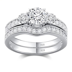 925 Sterling Silver Wedding Ring Set HNS Studio Canada 