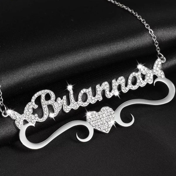 Butterfly Name Necklace with Cubic Zirconia HNS Studio Canada 