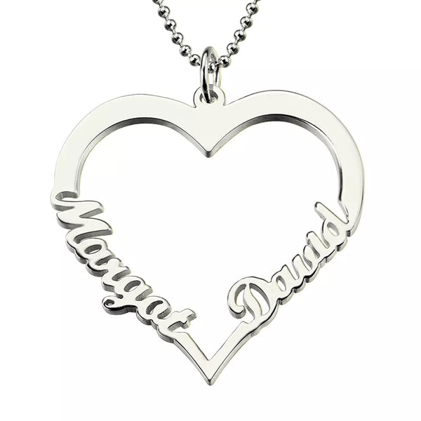 Custom Couple Name Necklace Sterling Silver HNS Studio Canada 