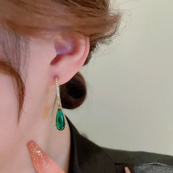 Emerald  Drop Earrings HNS Studio Canada 