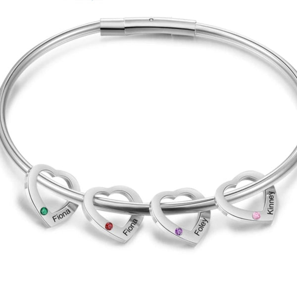 Mom Bracelet with kids Names and Birthstones