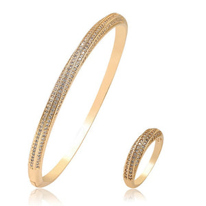 18k Gold Plated Bangle Bracelet with Matching Ring HNS Studio Canada 