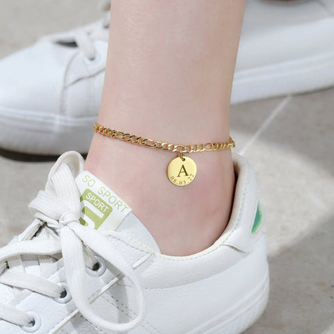 Personalized Initial Anklet HNS Studio Canada 
