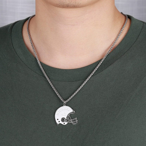 Personalized Football Helmet Name Necklace HNS Studio Canada 
