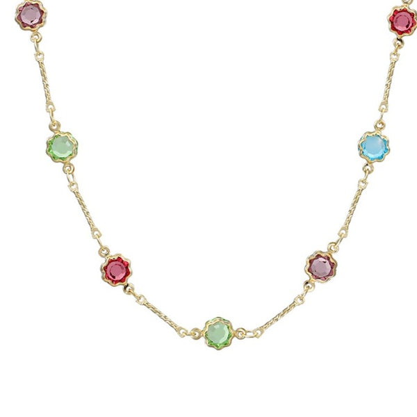 Multi Color Stone Anklet Gold HNS Studio Canada 