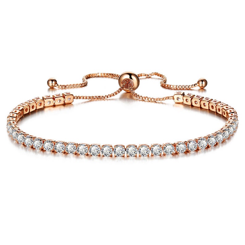 Cubic Zirconia  Adjustable Tennis Bracelet