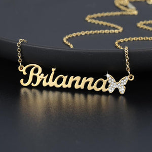 Personalized Custom Name Bling Iced Out Butterfly