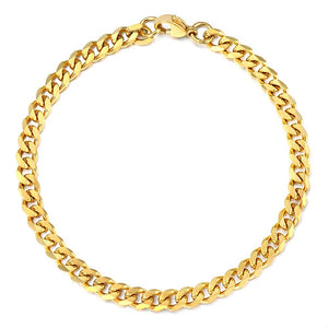 Gold 5mm Curb Chain Bracelet