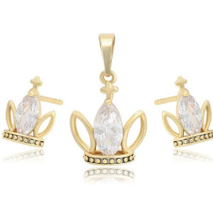 14K Gold Filled Crown Necklace Set HNS Studio Canada 