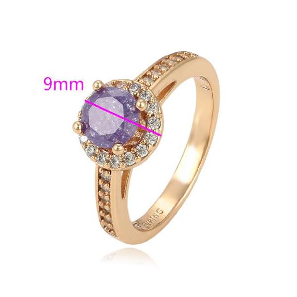 18K Gold plated Amethyst Ring - HNS Studio