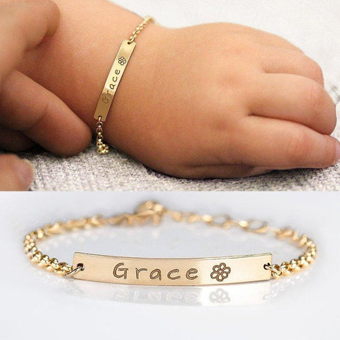 Custom Baby Name Bracelet HNS Studio Canada 