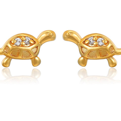 Sea Turtle Stud Earrings Gold Plated HNS Studio Canada 