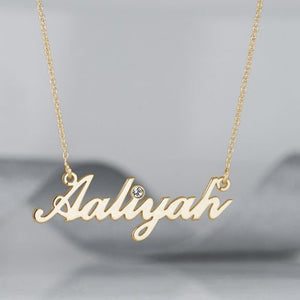 Sterling Silver Name Necklace with Birthstone