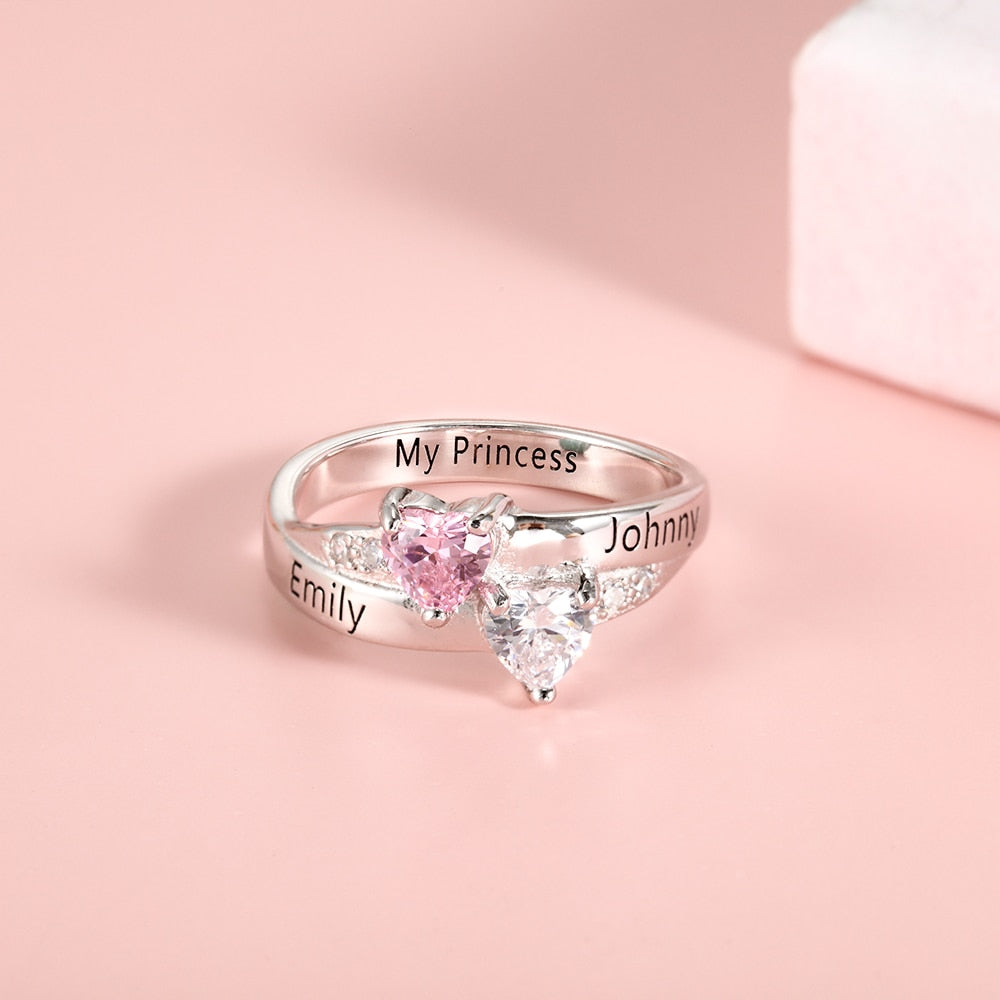 Personalized Sterling Silver Ring With Birthstones And Names personalized-sterling-silver-ring-with-birthstones-and-names