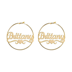 Personalized Hoop Name Earrings with Heart  HNS Studio Canada 
