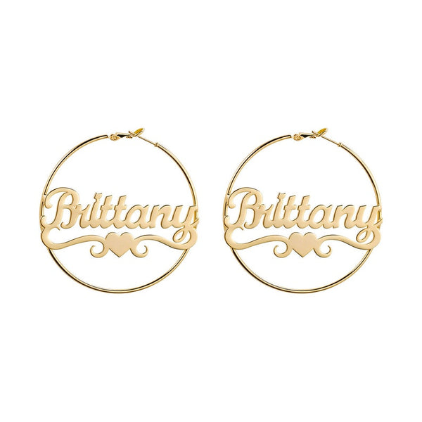 Personalized Hoop Name Earrings with Heart  HNS Studio Canada 