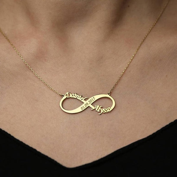 Infinity two names necklace