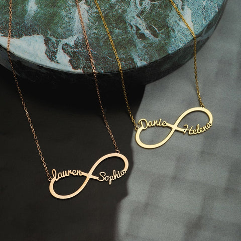 Personalized Infinity Necklace with 2 Names HNS Studio Canada 
