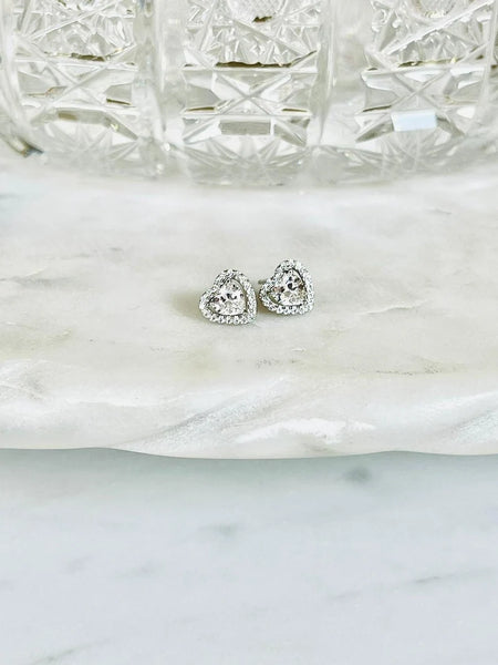 Sterling Silver Heart Halo Studs HNS Studio Canada