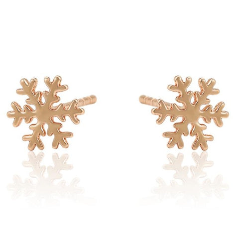 Snowflake Stud Earrings Rose Gold HNS Studio Canada 