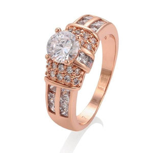 Rose Gold Ring with work of Cubic Zirconia - HNS Studio