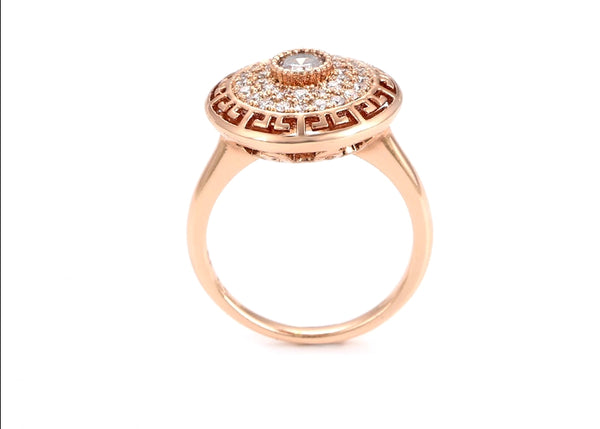 Rose Gold Ring with Fine Work of Cubic Zirconia