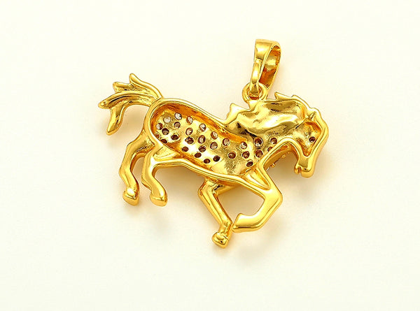 14k Gold Plated Horse Pendant Necklace - HNS Studio