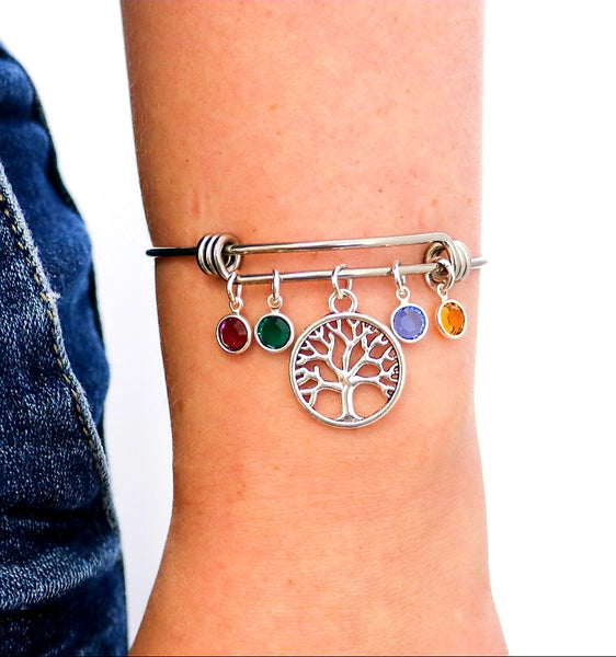 Tree of life Family Birthstones Mom bracelet - HNS Studio