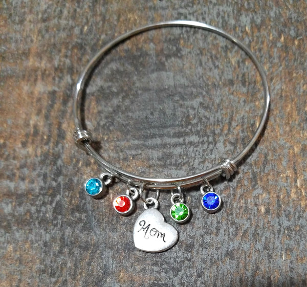 Mom bracelet with Birthstones - HNS Studio