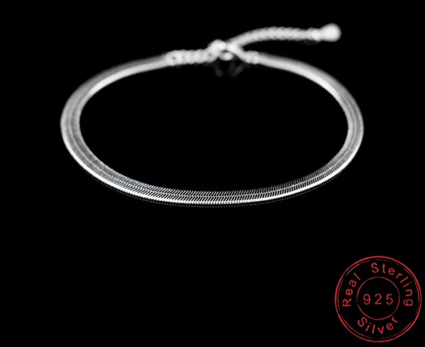 Sterling Silver thick Anklet - HNS Studio