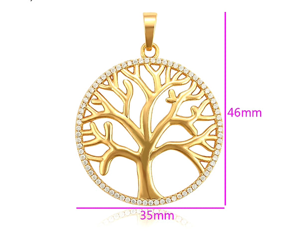 Tree of Life Pendant Necklace 18 K Gold plated - HNS Studio