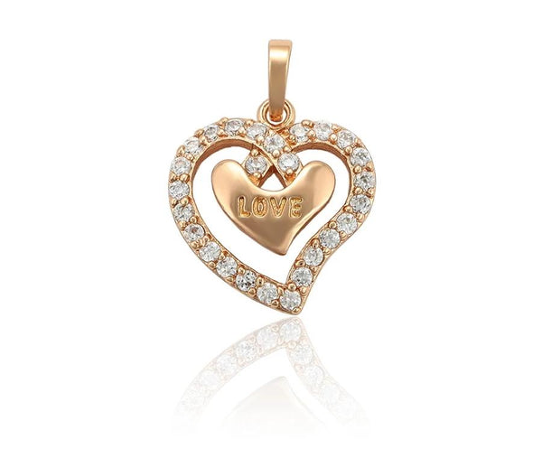 Rose gold Double Heart necklace - HNS Studio