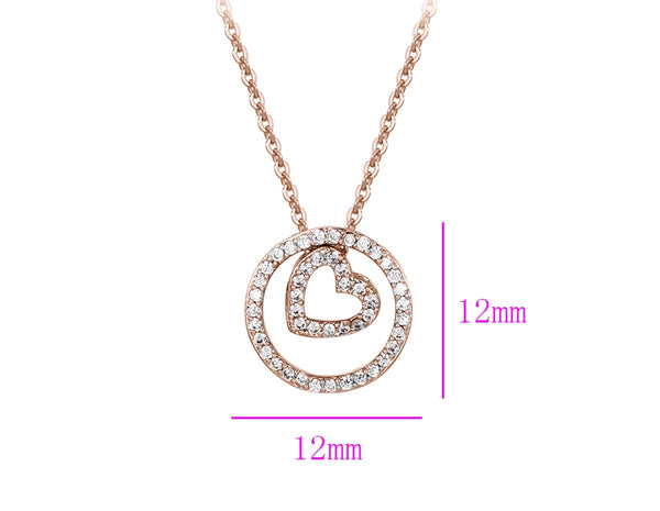 14k Rose Gold Plated Circle of Love Necklace - HNS Studio