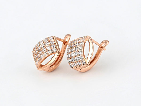 Rose Gold Earrings and Ring Jewelry Set - HNS Studio