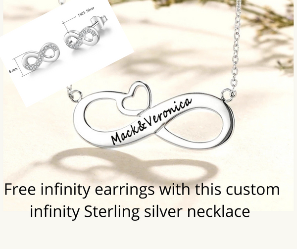 Personalized Name Infinity Necklace with Engraving - HNS Studio