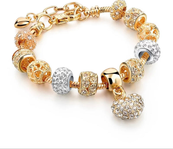 Gold Plated Charm Bracelet for Women - HNS Studio