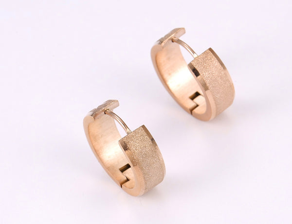 18K Rose gold plated hoops
