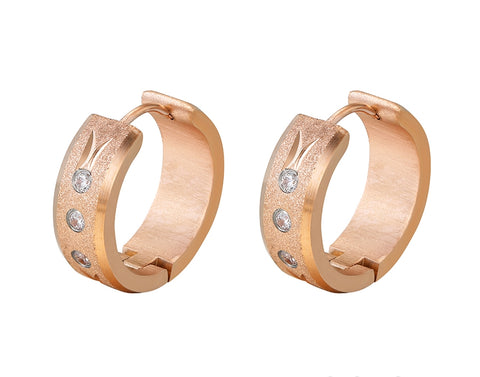 18K Rose gold plated hoops