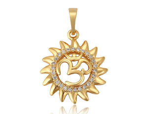 24k Gold Plated OM Pendant Necklace