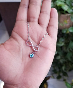 infinity anklet with birthstone 
