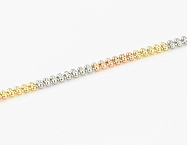 Tricolour Two Layers Simple Anklet