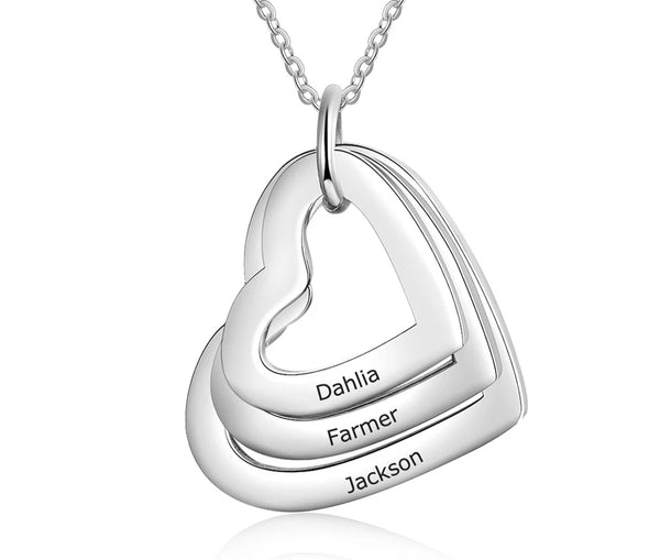 Personalized Heart Family Name necklace 