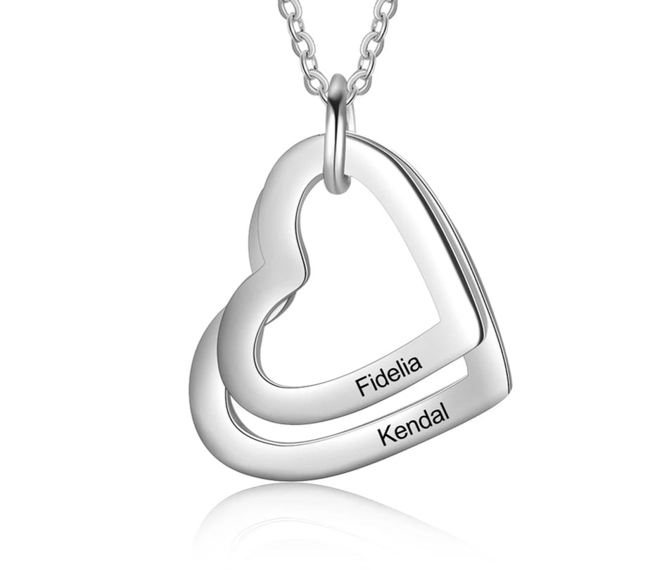 Personalized Heart Family Name necklace 