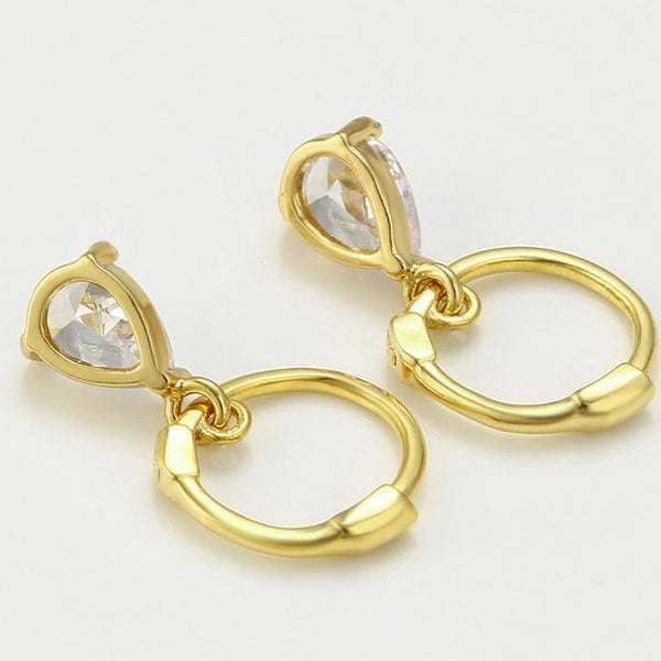 Gold Teardrop Dangle Earrings-Clearance
